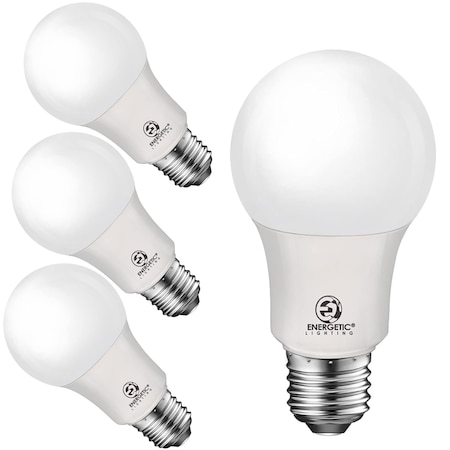 Energetic Lighting 40-Watt Equivalent A19 LED Light Bulb Non-Dimmable 450lm 5000K Daylight, 4PK YGA03C54-5W-850-4P